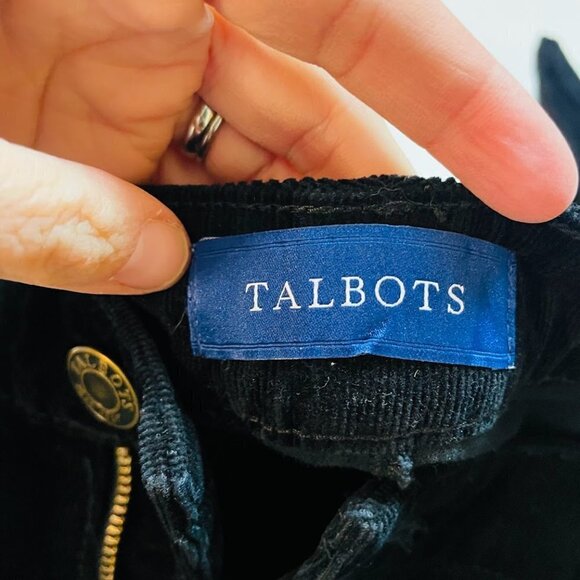 NWT Talbots Pant Trouser High Rise Straight Leg Curvy Corduroy Black Slimming - Picture 10 of 13